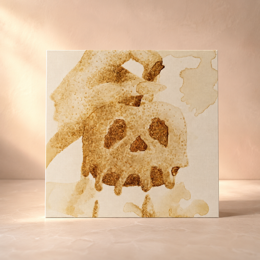 Coffee Apple Hand-Signed Linen Print | Meaningful Apple Art Print