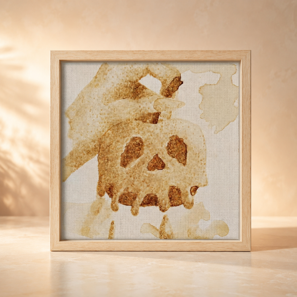 Coffee Apple Framed Canvas Print | Symbolic Healing Wall Art