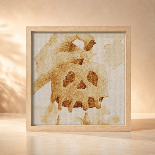 Coffee Apple Framed Canvas Print | Symbolic Healing Wall Art