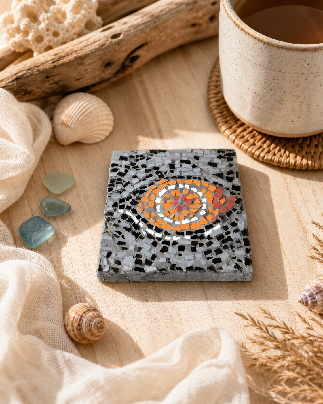 Eira Emperor Penguin Eye Coaster Mosaic | Mosaic Template | 🛠 Level 3 (Design Only)