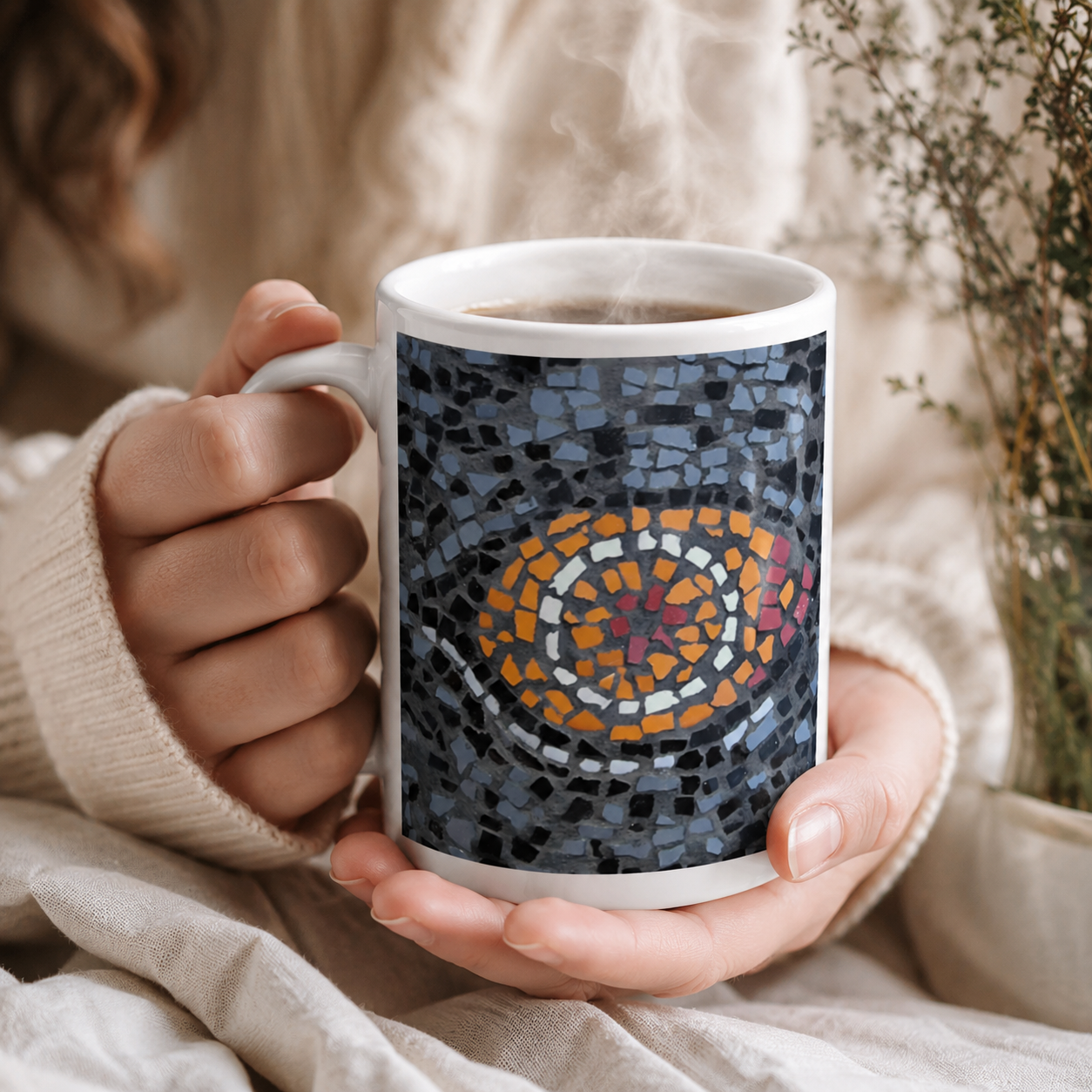Eira Emperor Penguins Eye Ceramic Mug — 15oz Penguin Art Mug