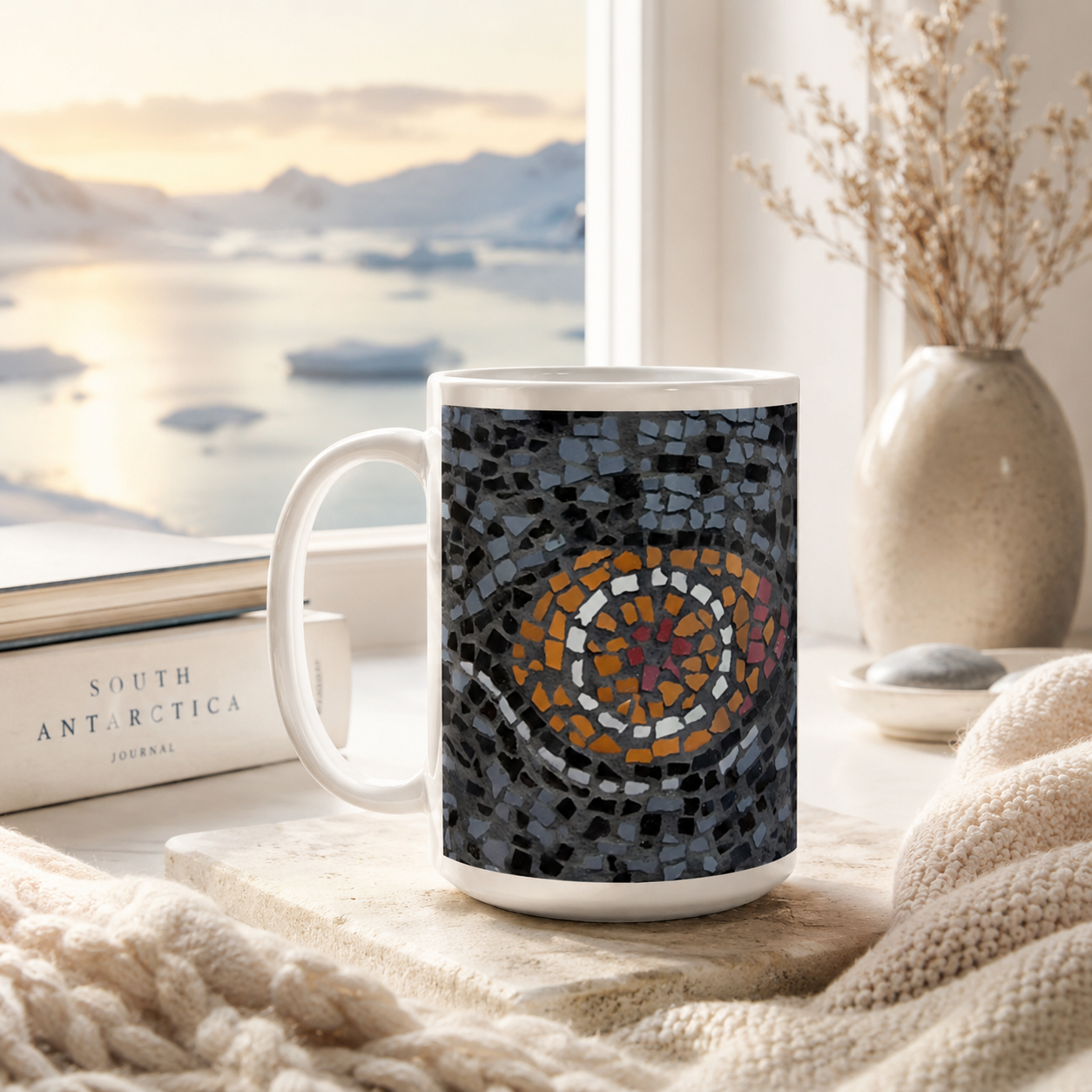 Eira Emperor Penguins Eye Ceramic Mug — 15oz Penguin Art Mug