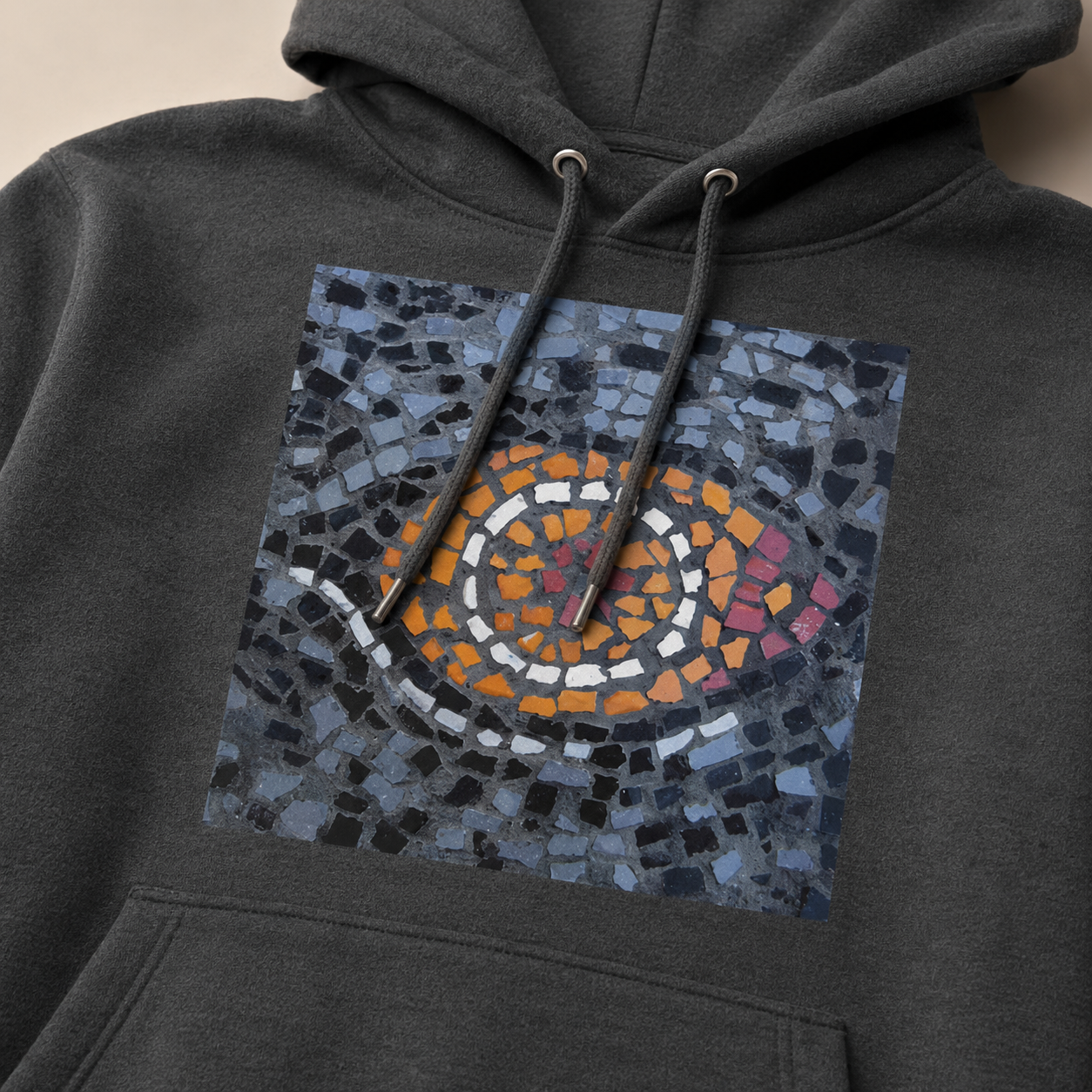 Premium Unisex Pullover Hoodie | Eira Emperor Penguins Eye Coaster Mosaic
