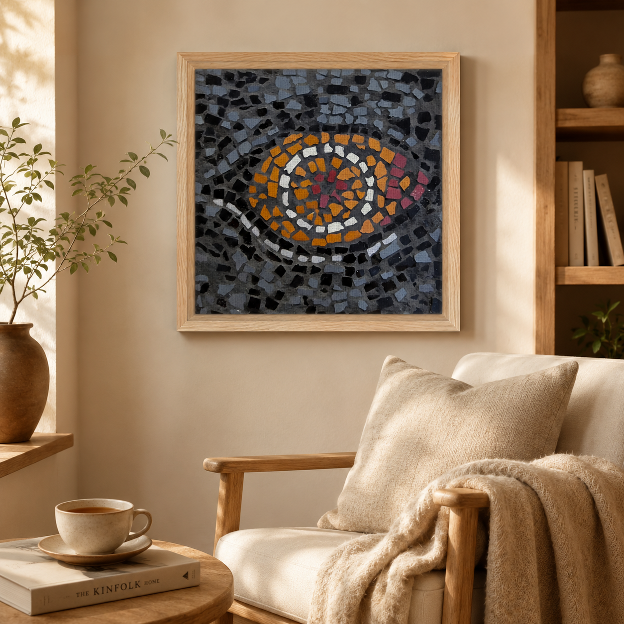 Eira Emperor Penguins Eye Framed Canvas Print — Penguin Wall Art