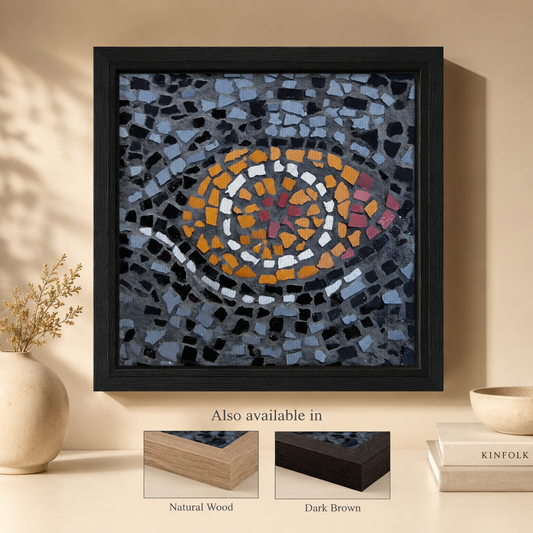 Eira Emperor Penguins Eye Framed Canvas Print — Penguin Wall Art