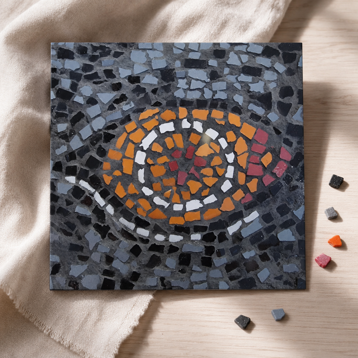 Eira Emperor Penguins Eye Fine Art Poster | Penguin Mosaic Wall Art Print