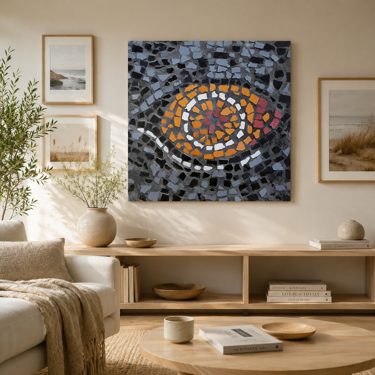 Eira Emperor Penguins Eye Fine Art Poster | Penguin Mosaic Wall Art Print