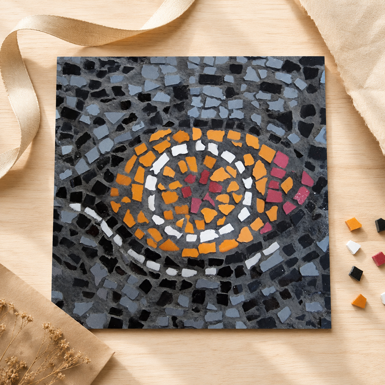Eira Emperor Penguins Eye Fine Art Poster | Penguin Mosaic Wall Art Print