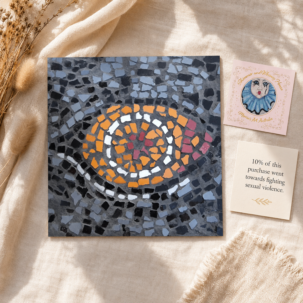 Eira Emperor Penguins Eye Fine Art Poster | Penguin Mosaic Wall Art Print
