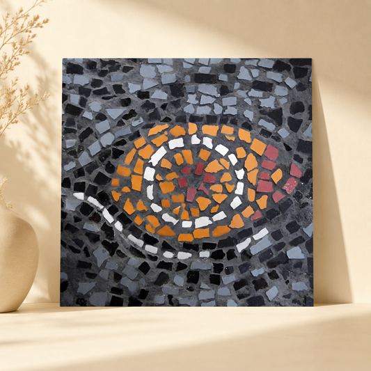 Eira Emperor Penguins Eye Fine Art Poster | Penguin Mosaic Wall Art Print