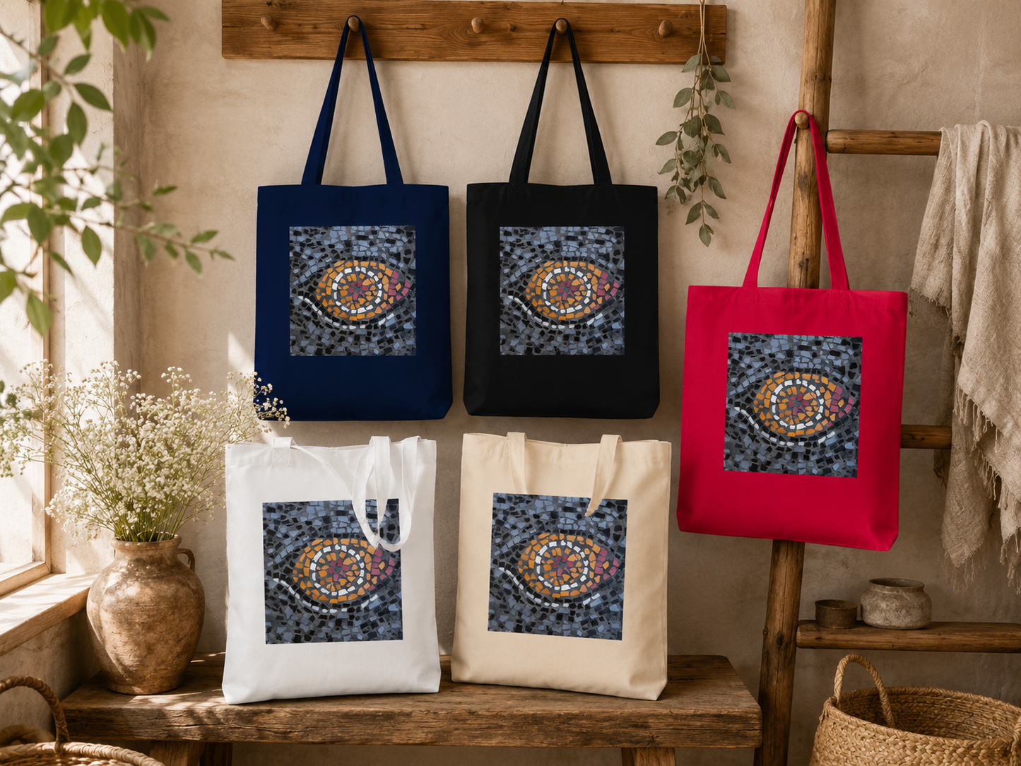 Eira Emperor Penguins Eye Cotton Tote Bag — Penguin Art Tote