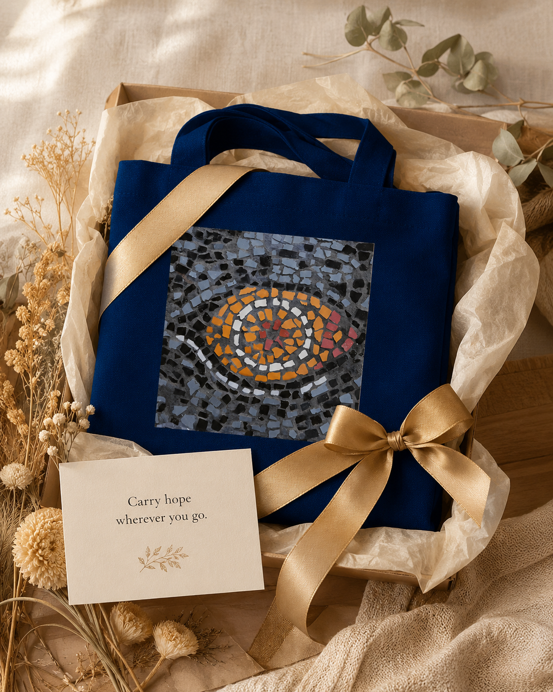 Eira Emperor Penguins Eye Cotton Tote Bag — Penguin Art Tote