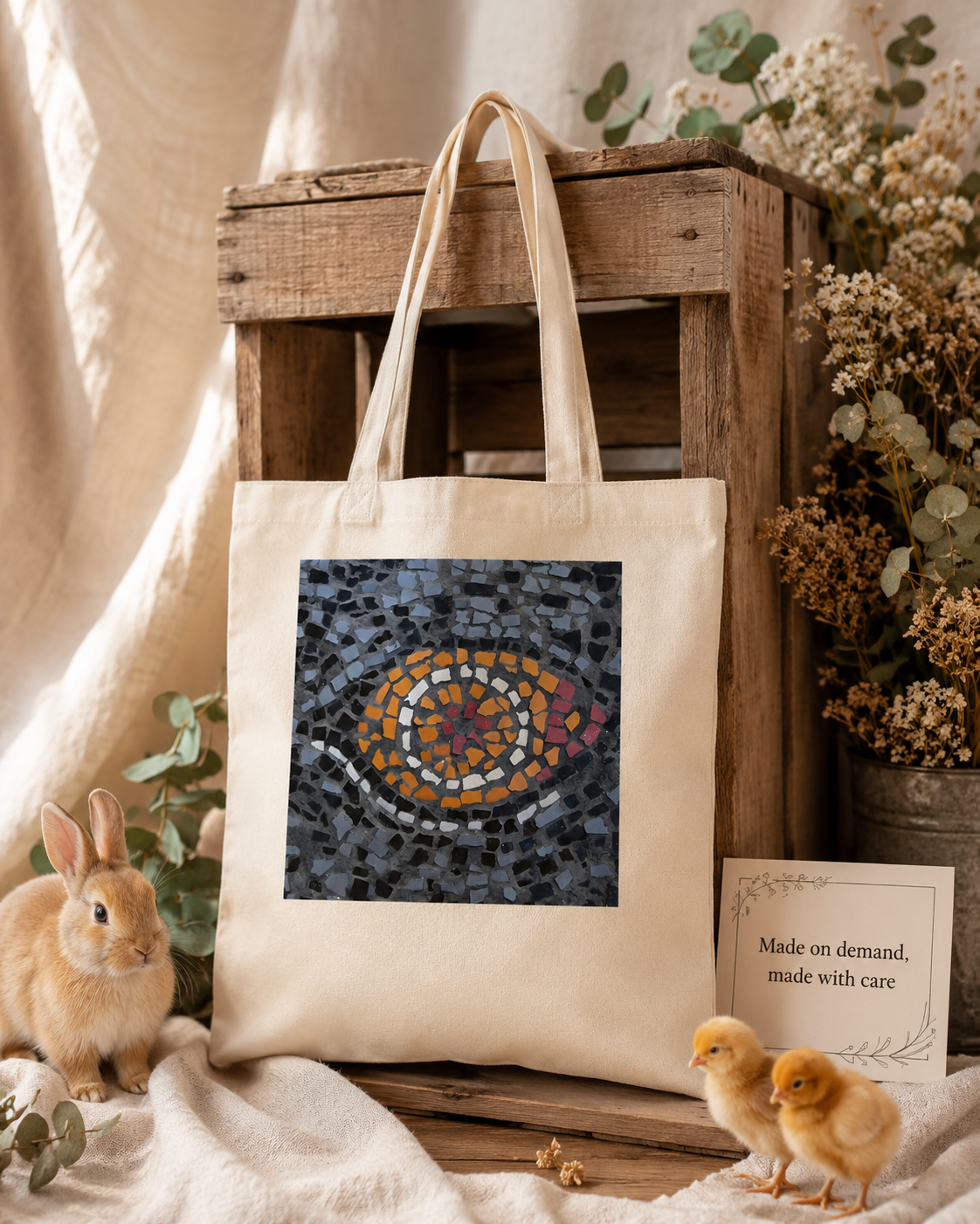 Eira Emperor Penguins Eye Cotton Tote Bag — Penguin Art Tote