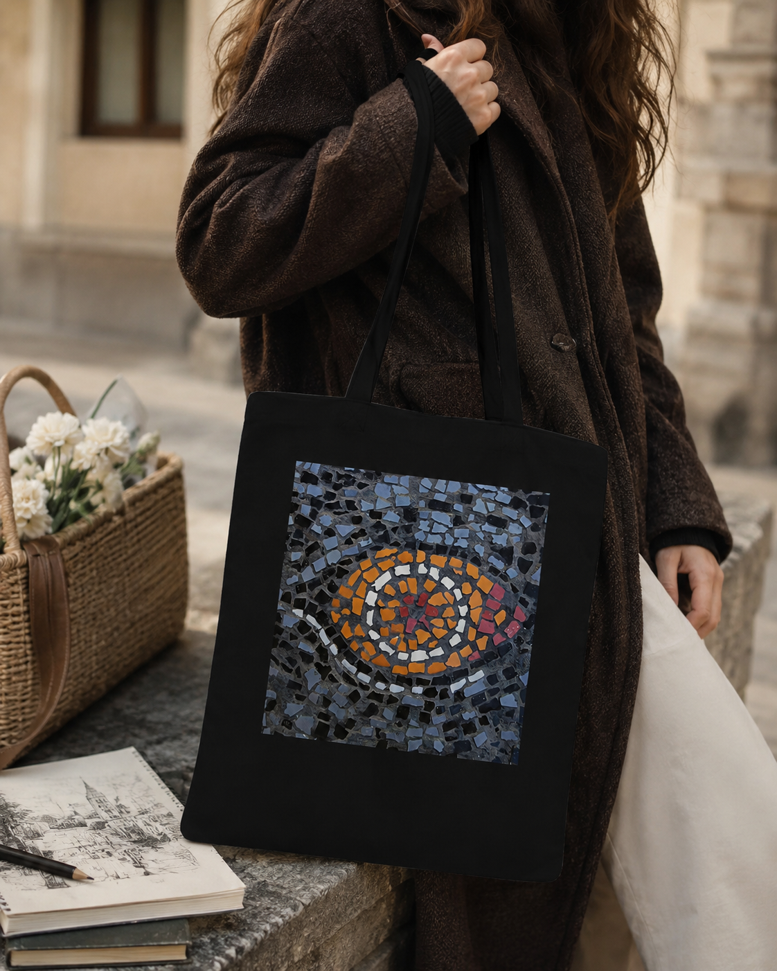 Eira Emperor Penguins Eye Cotton Tote Bag — Penguin Art Tote
