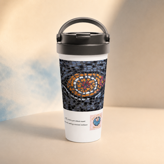 Eira Emperor Penguins Eye 15oz Travel Mug | Stainless Steel Penguin Art Mug