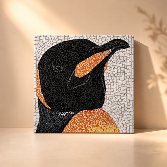 Canvas | "Emperor Aurelius" Emperor Penguin Mosaic