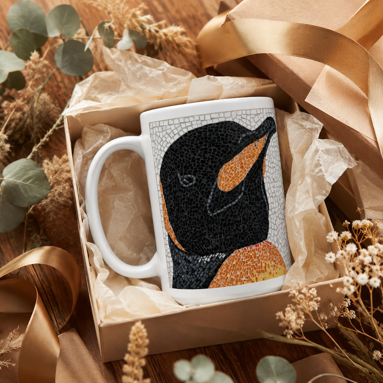 Emperor Aurelius Ceramic Mug – 15oz Penguin Art Coffee Mug