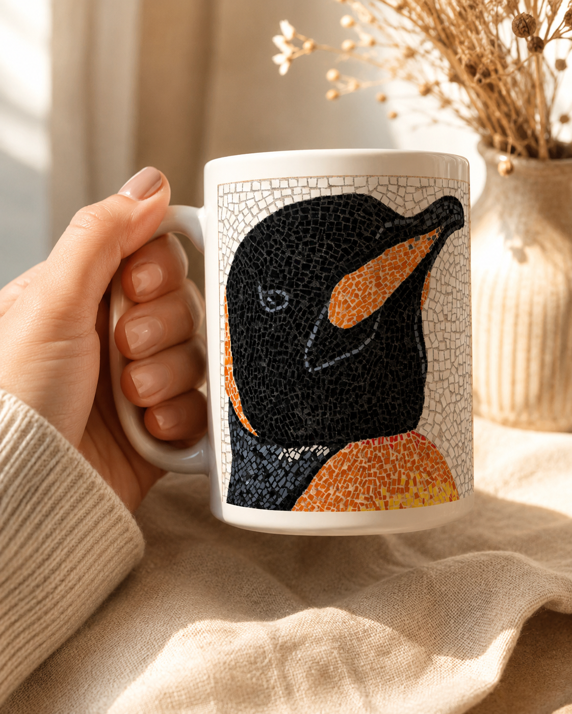 Emperor Aurelius Ceramic Mug – 15oz Penguin Art Coffee Mug