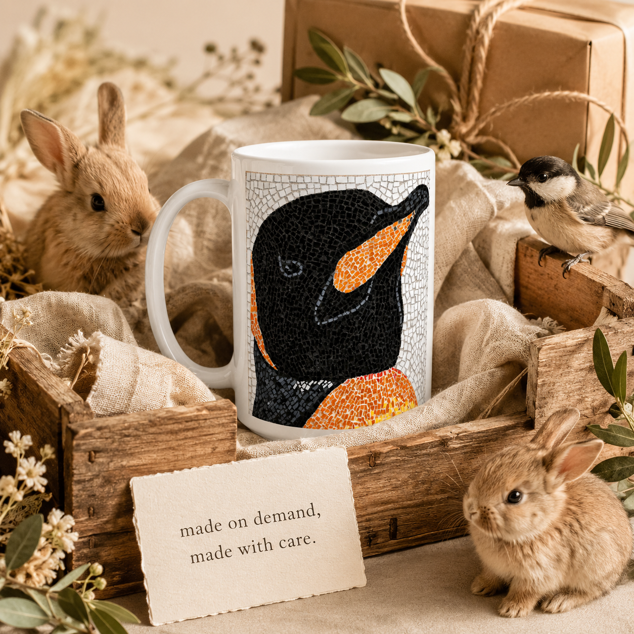 Emperor Aurelius Ceramic Mug – 15oz Penguin Art Coffee Mug