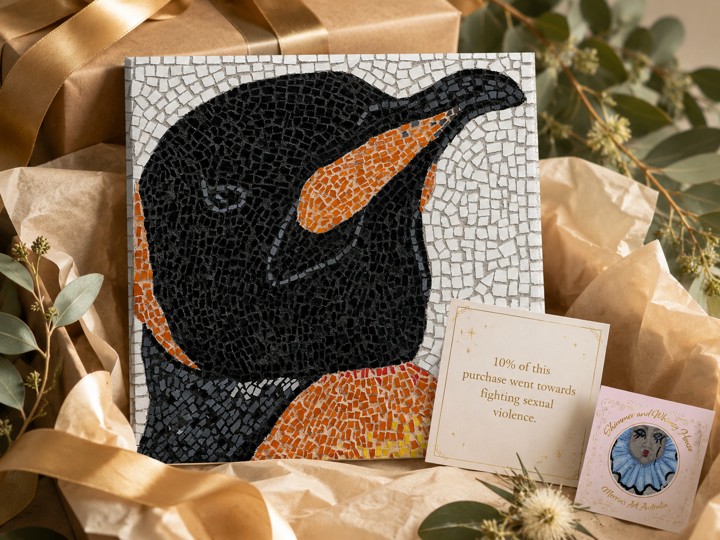 Canvas | "Emperor Aurelius" Emperor Penguin Mosaic