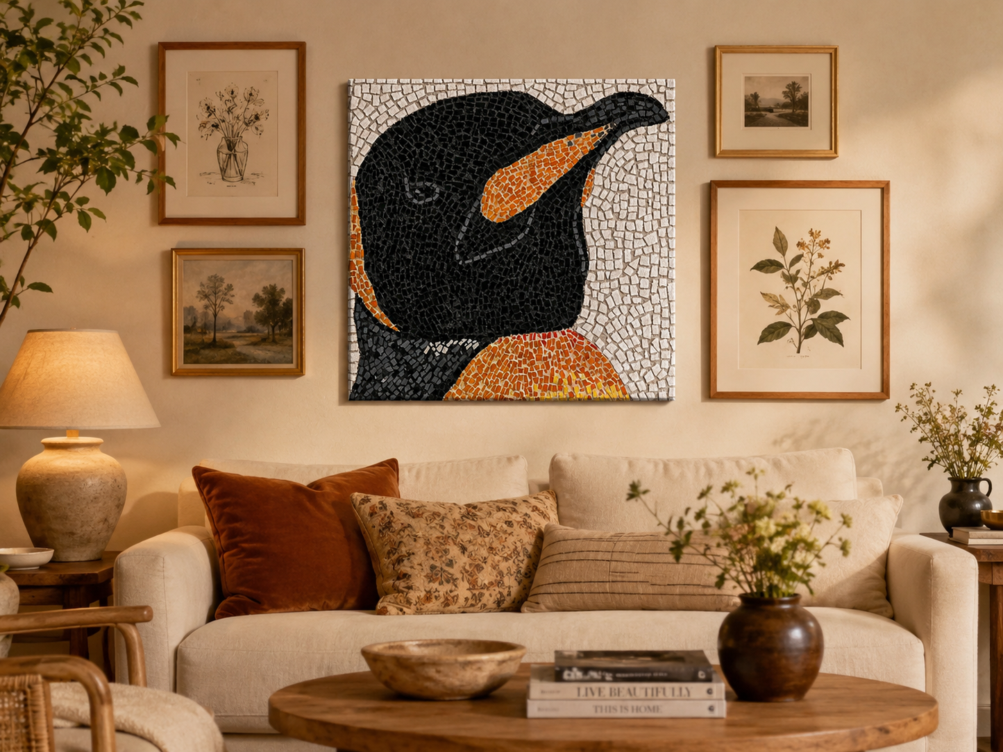 Canvas | "Emperor Aurelius" Emperor Penguin Mosaic