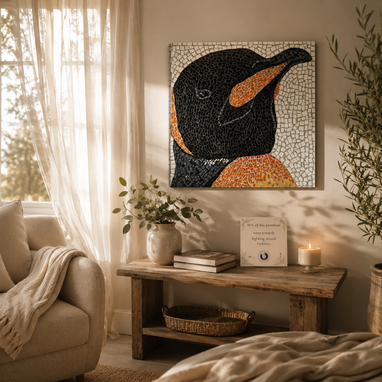 Canvas | "Emperor Aurelius" Emperor Penguin Mosaic