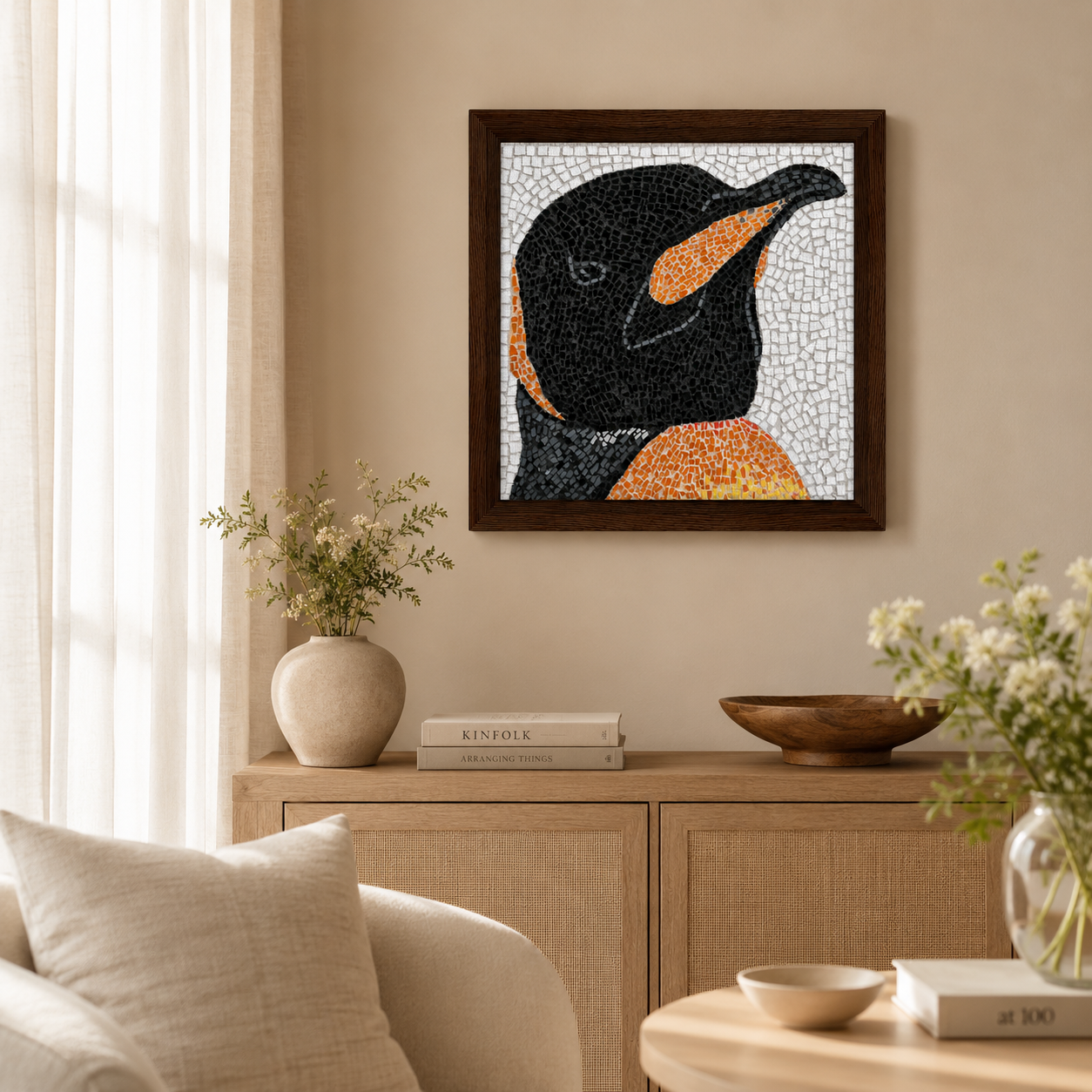 Emperor Aurelius Framed Canvas Print | Penguin Wall Art
