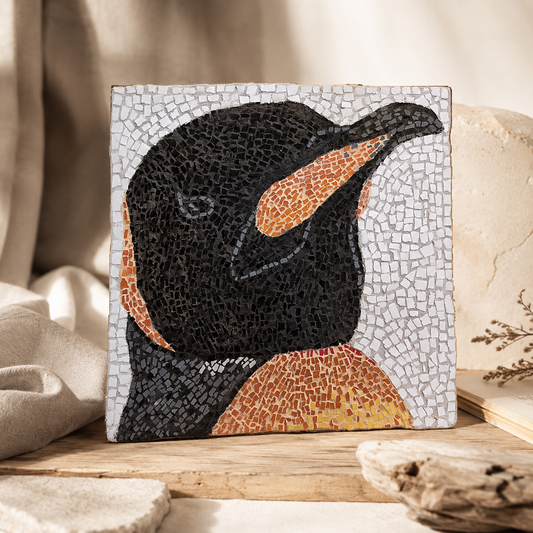 "Emperor Aurelius" Large Hanging Emperor Penguin Mosaic — One of a Kind