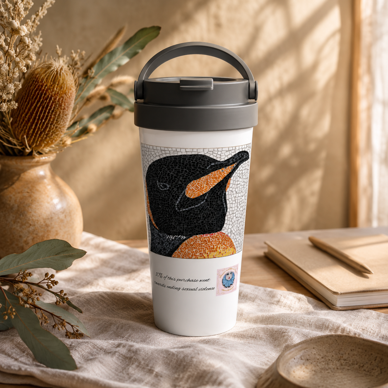 Emperor Aurelius Stainless Steel Travel Mug – 15oz Penguin Art Mug