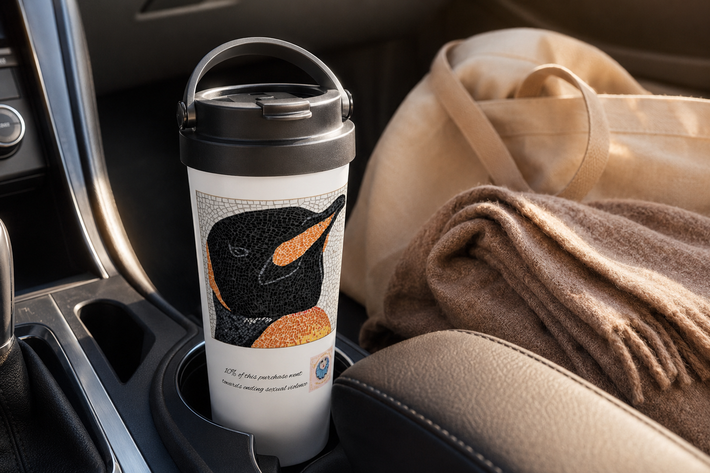 Emperor Aurelius Stainless Steel Travel Mug – 15oz Penguin Art Mug