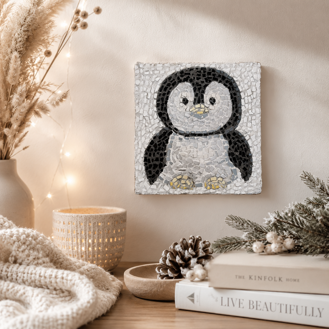 Emperor Pingu Emperor Penguins Mosaic Original Artwork