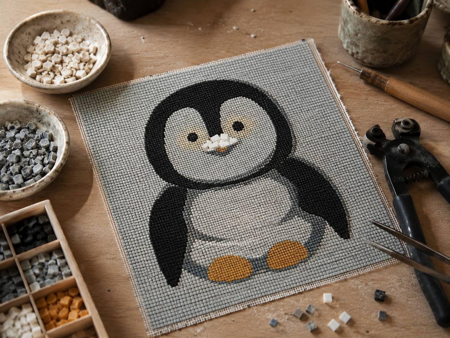 Emperor Pingu Emperor Penguins Mosaic Original Artwork