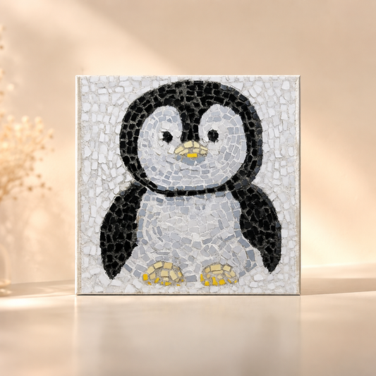 Emperor Pingu Canvas Print | Penguin Mosaic Wall Art