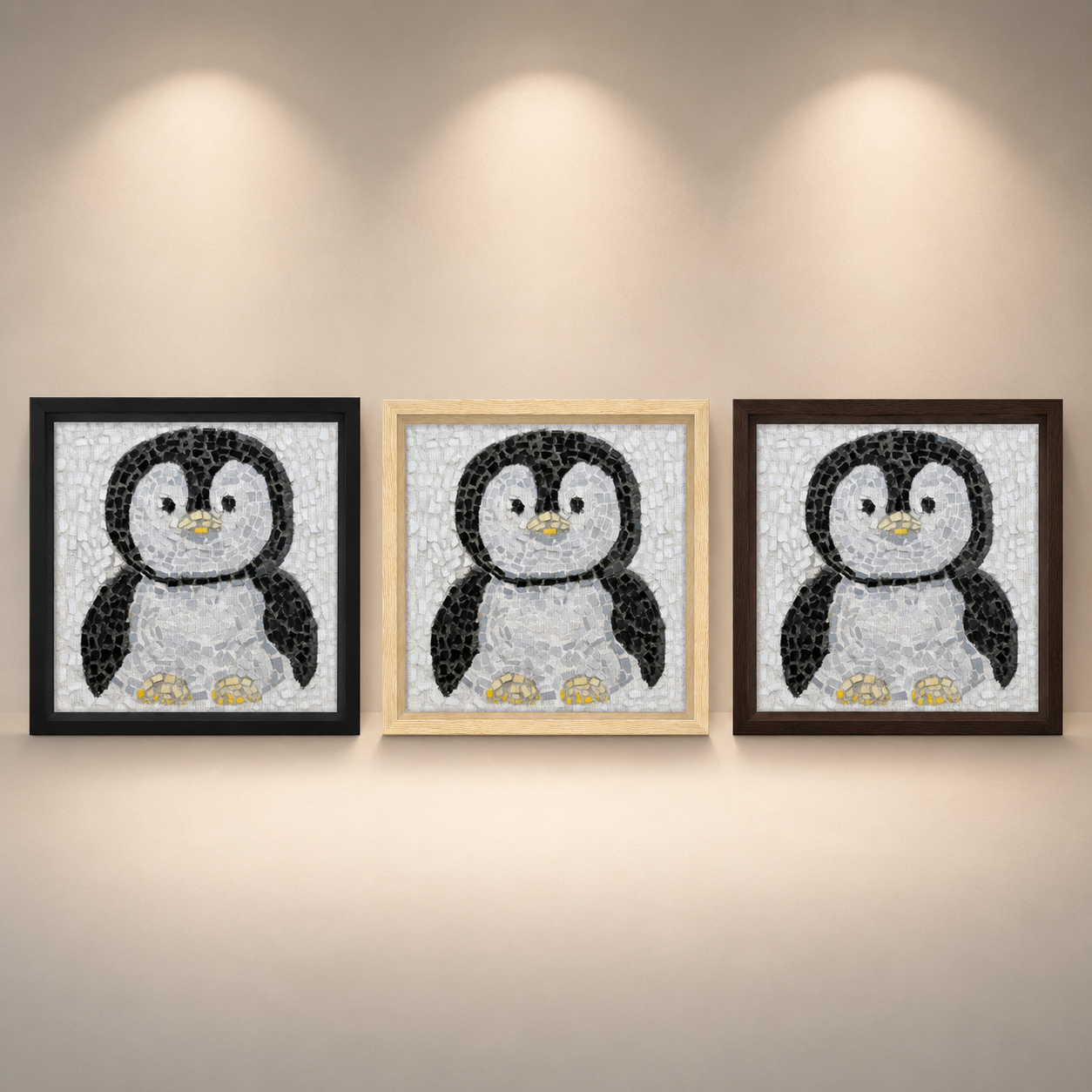 Emperor Pingu Framed Canvas Print | Whimsical Penguin Wall Art