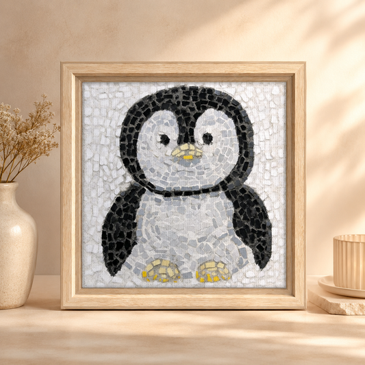 Emperor Pingu Framed Canvas Print | Whimsical Penguin Wall Art