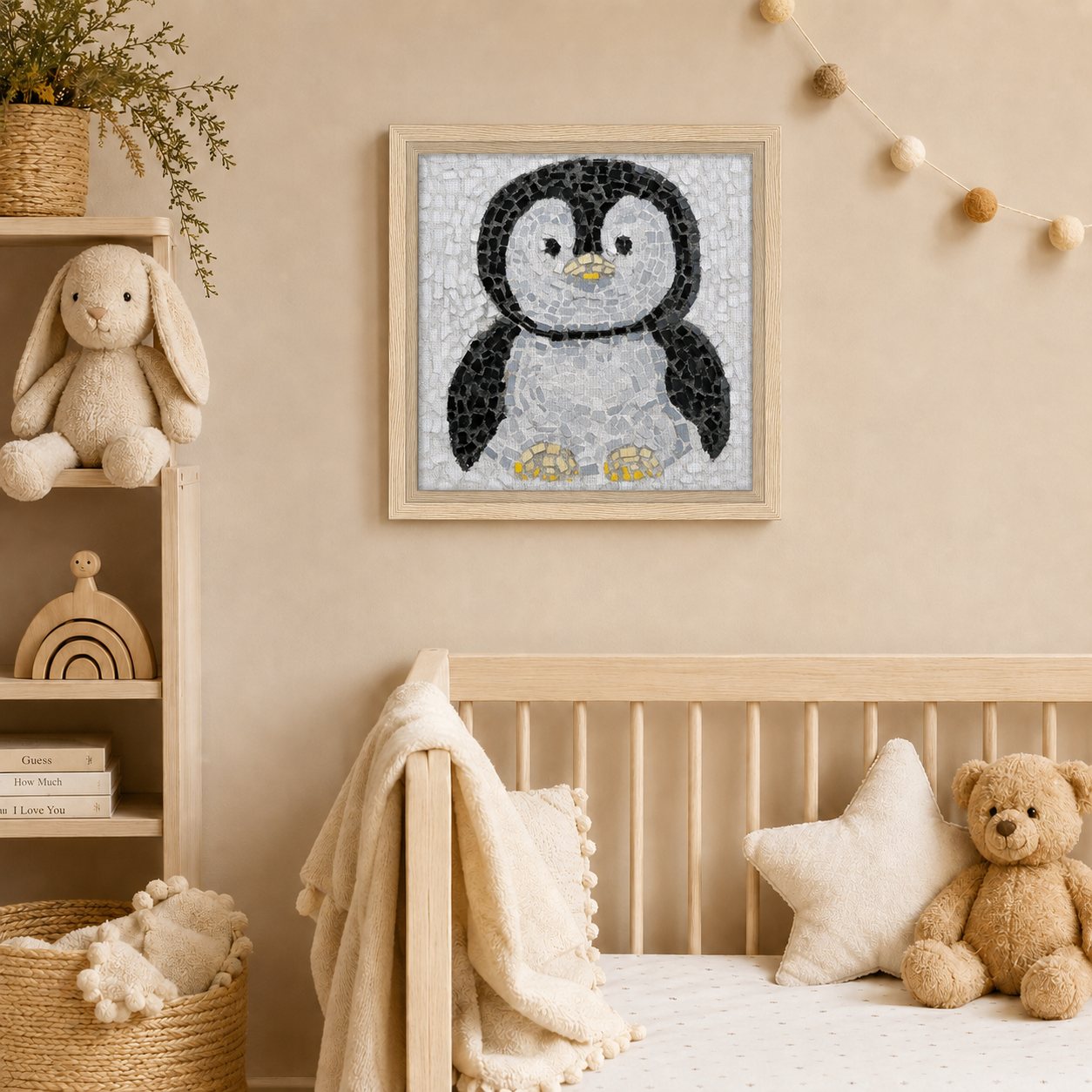 Emperor Pingu Framed Canvas Print | Whimsical Penguin Wall Art