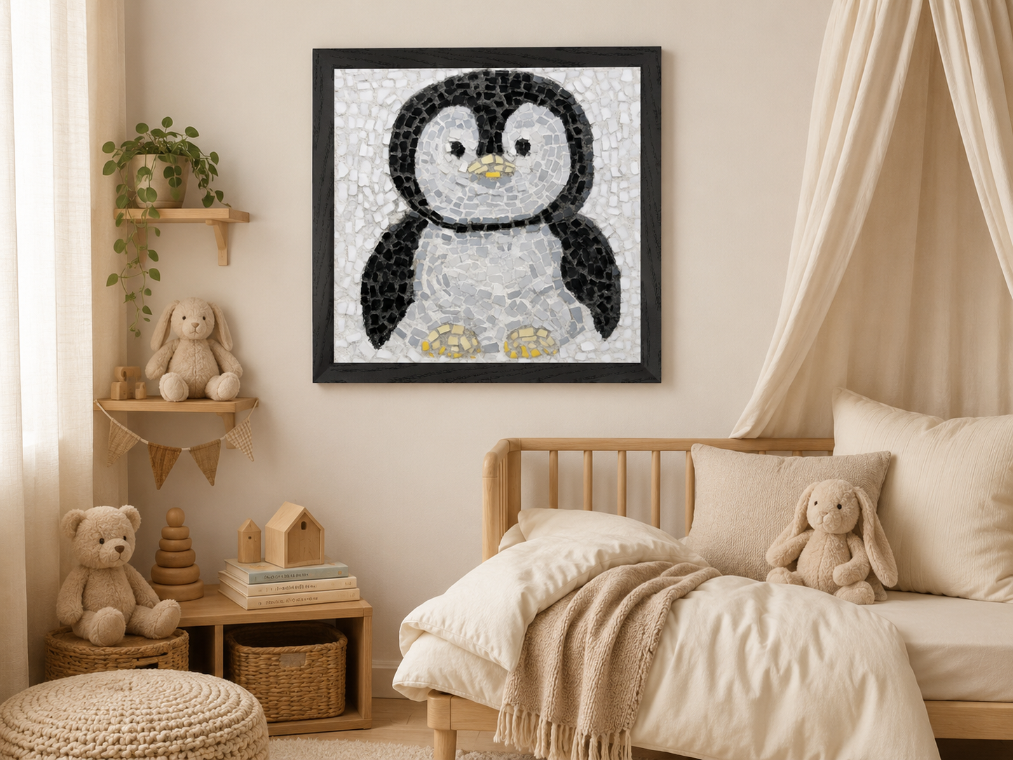 Emperor Pingu Framed Fine Art Poster | Penguin Wall Art