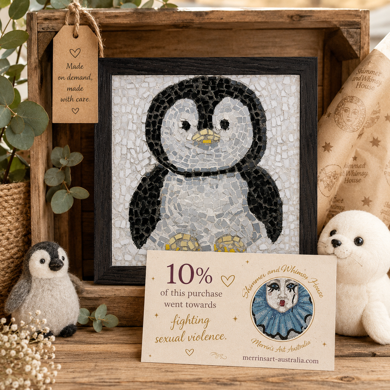 Emperor Pingu Framed Fine Art Poster | Penguin Wall Art