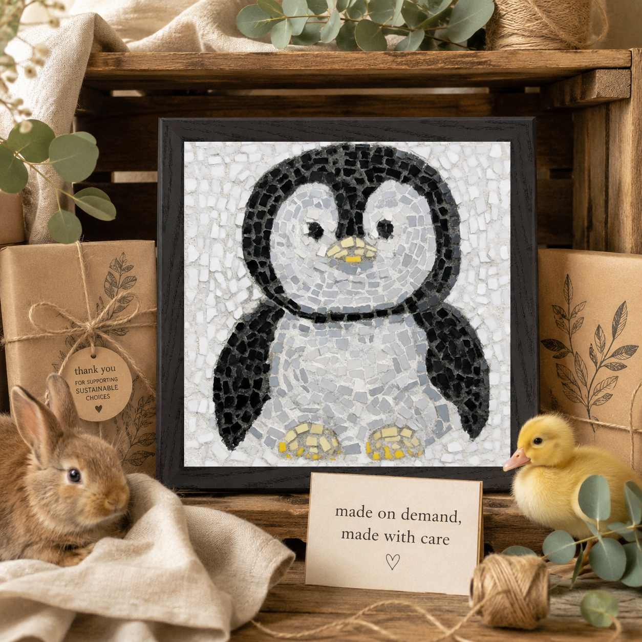 Emperor Pingu Framed Fine Art Poster | Penguin Wall Art