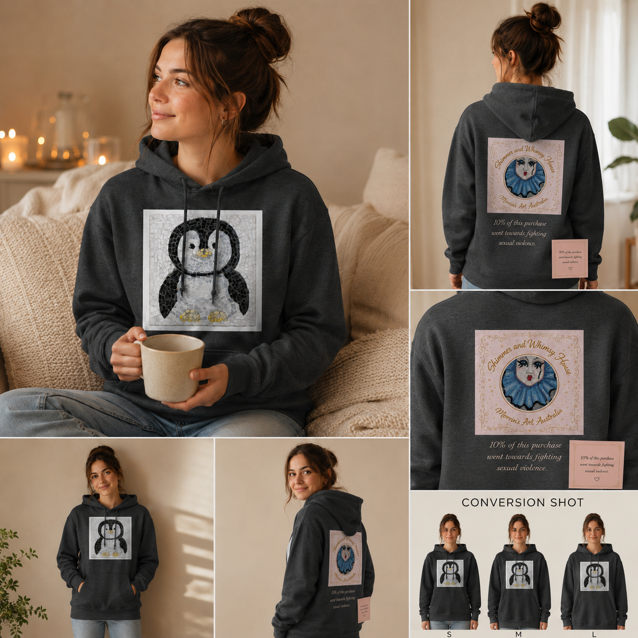 Emperor Pingu Mid-Weight Hoodie | Whimsical Penguin Art Hoodie