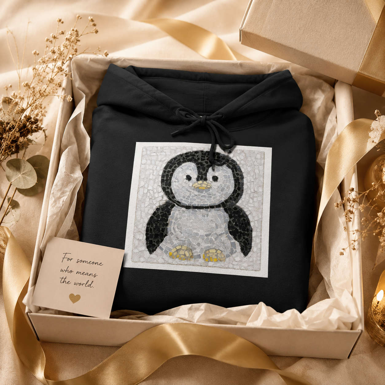 Emperor Pingu Mid-Weight Hoodie | Whimsical Penguin Art Hoodie