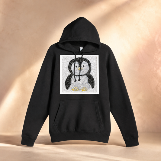 Emperor Pingu Mid-Weight Hoodie | Whimsical Penguin Art Hoodie