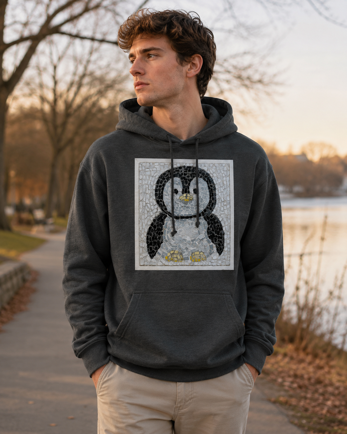 Emperor Pingu Mid-Weight Hoodie | Whimsical Penguin Art Hoodie