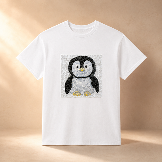 Ultra Cotton Unisex Crewneck T-shirt | "Emperor Pingu" Emperor Penguin Chick Mosaic
