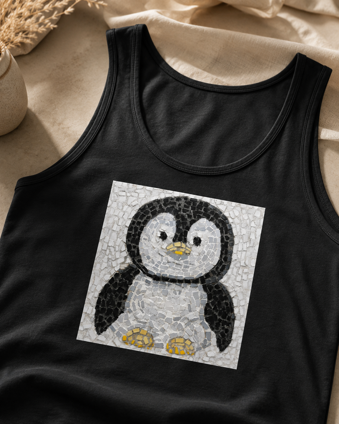 “Emperor Pingu” – Baby Emperor Penguin Mosaic Tank Top