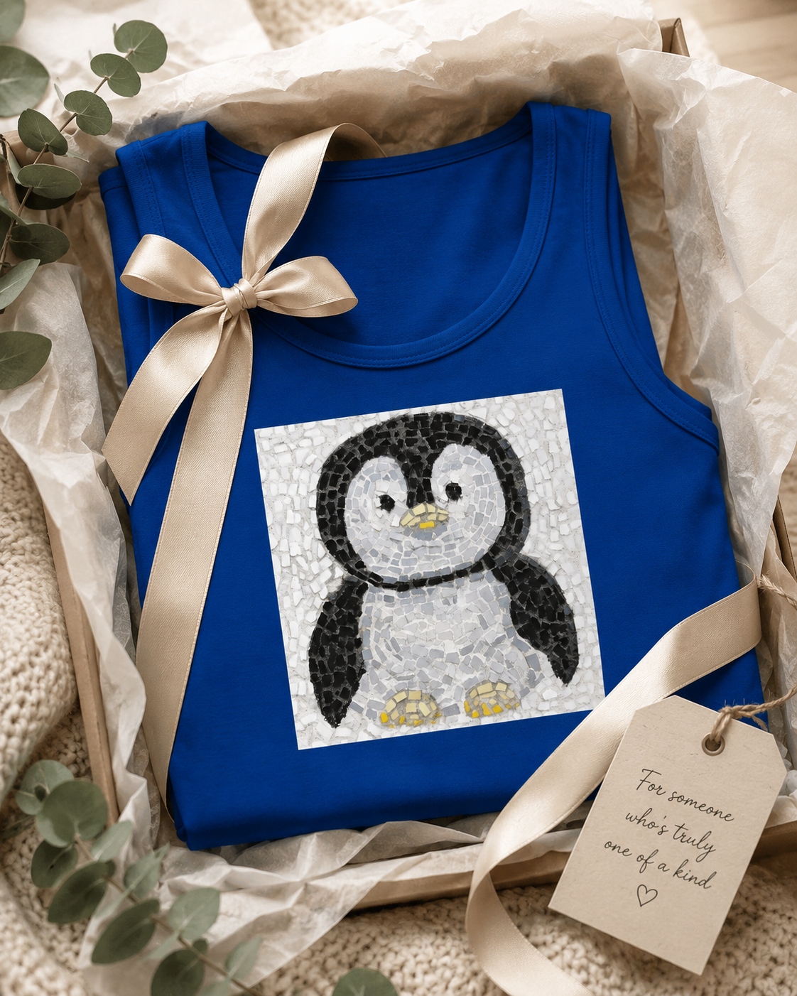 “Emperor Pingu” – Baby Emperor Penguin Mosaic Tank Top