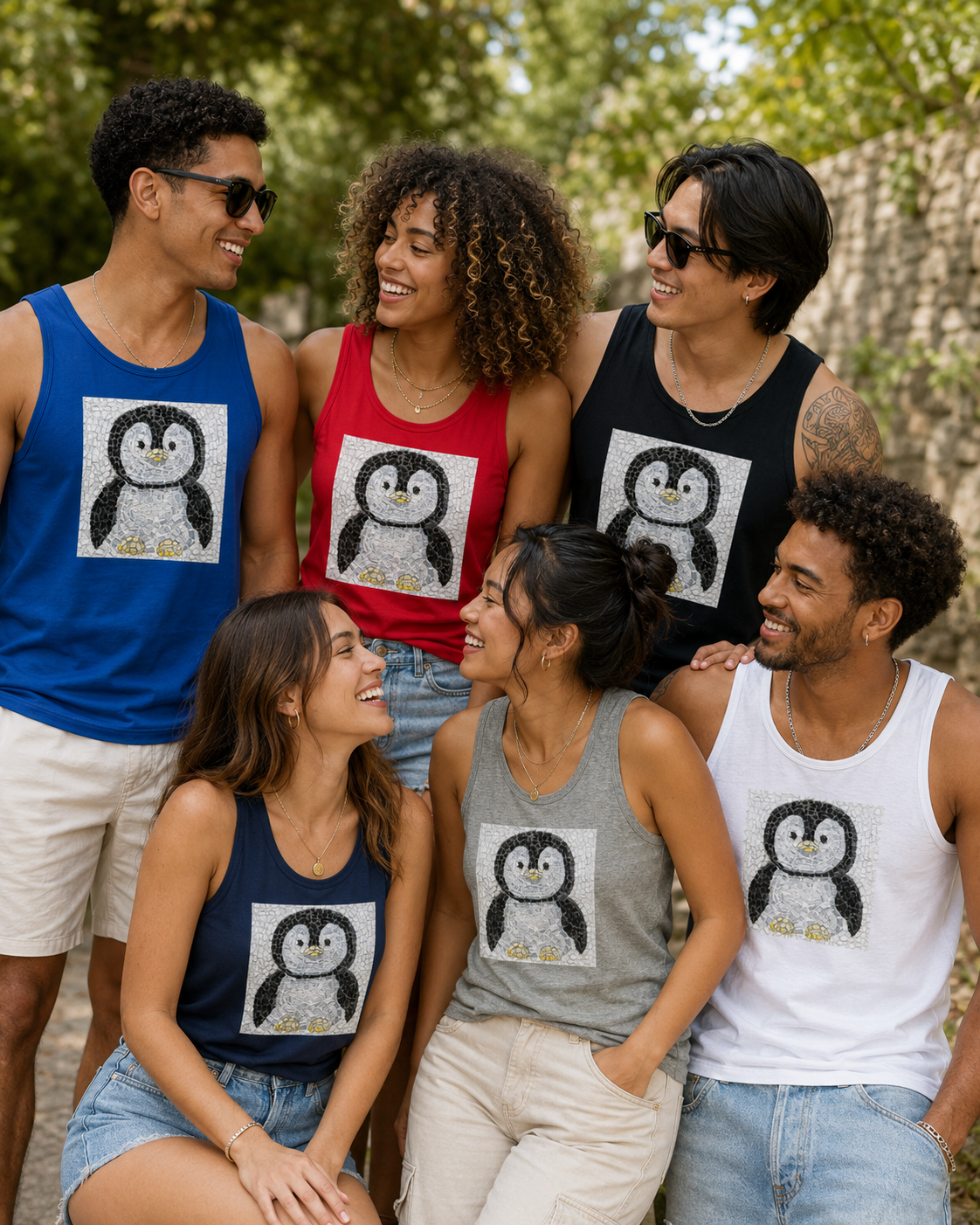 “Emperor Pingu” – Baby Emperor Penguin Mosaic Tank Top