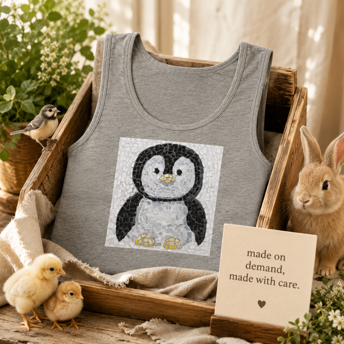 “Emperor Pingu” – Baby Emperor Penguin Mosaic Tank Top