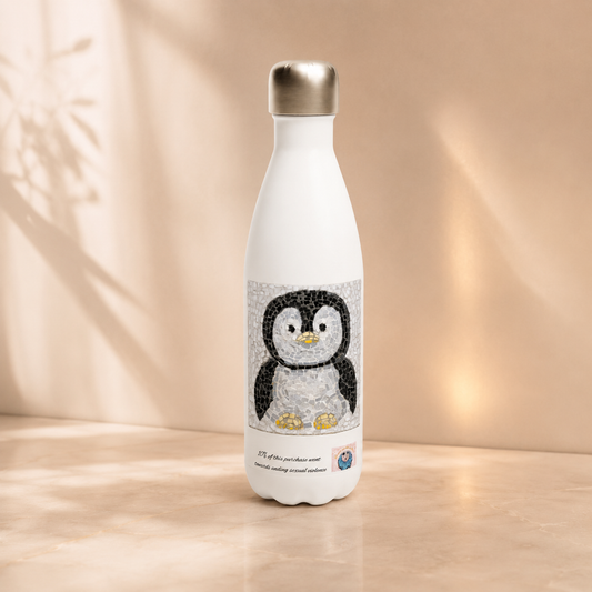 Emperor Pingu Water Bottle | Penguin Mosaic Stainless Steel Bottle