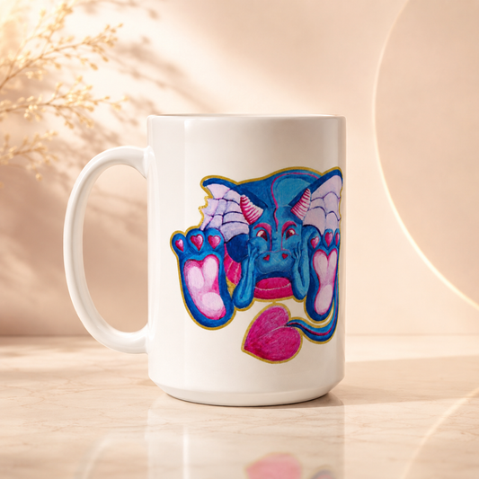 Felix the Love Dragon Ceramic Mug | Gentle Boundaries Art 15oz Mug